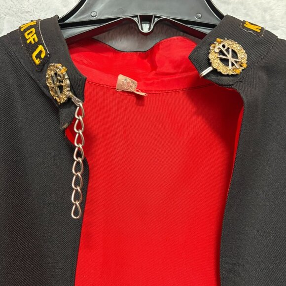 Vintage Knights Of Columbus Ceremonial Cape Cloak Black/Red The English Company - Picture 5 of 13